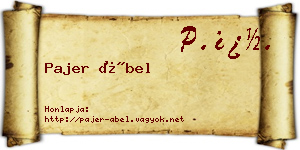Pajer Ábel névjegykártya
