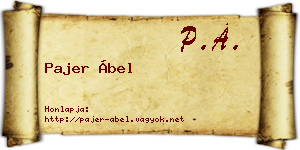 Pajer Ábel névjegykártya